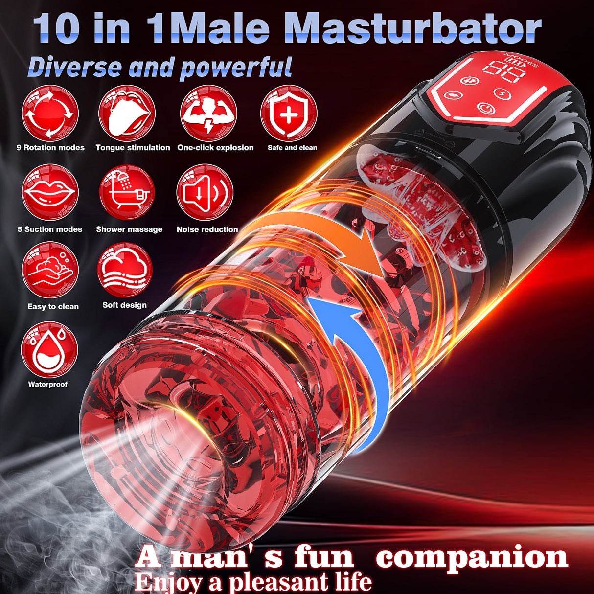 Rotating Blow job Machine with 5 Powerful Sucking & Licking Modes
