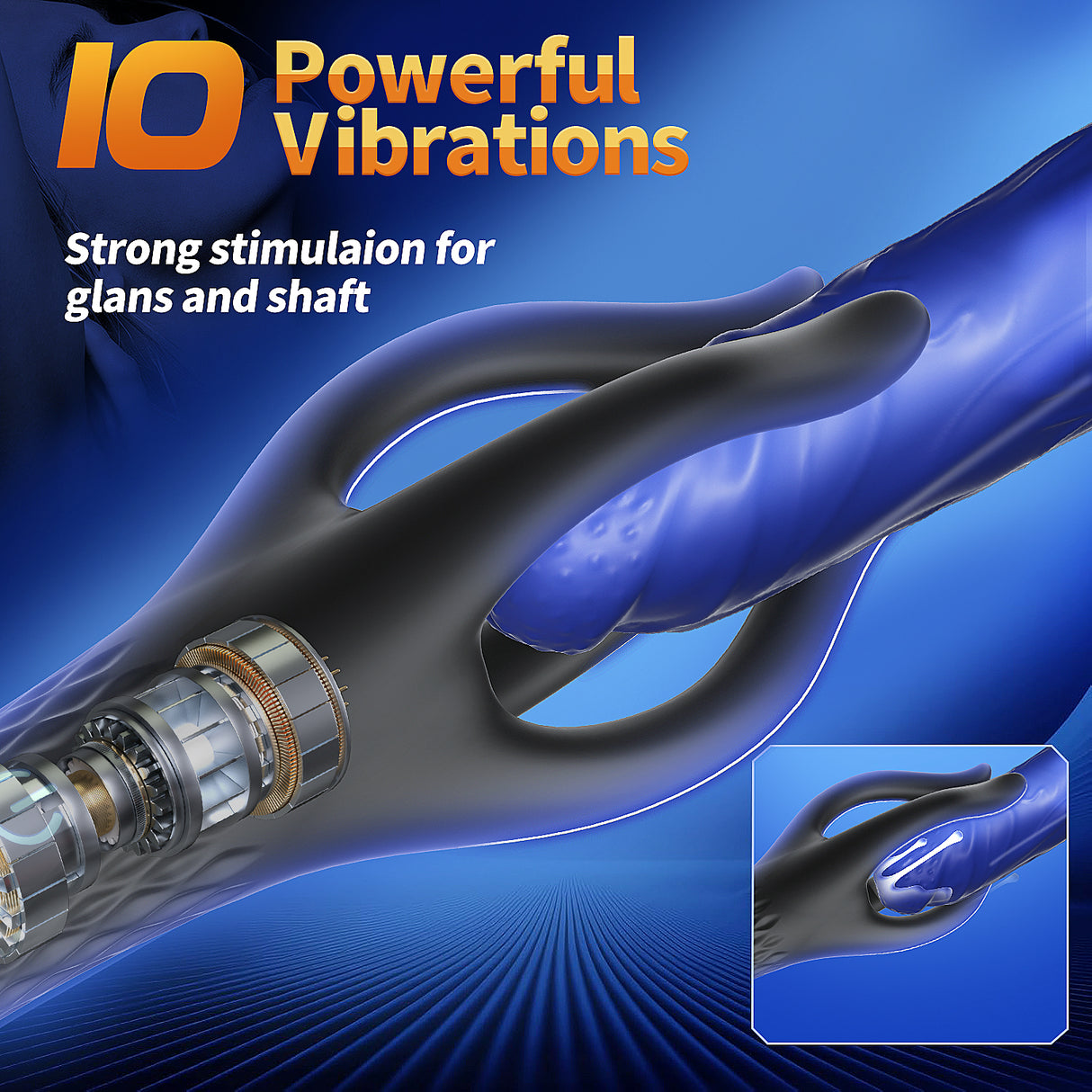 Men Glans Vibrating Tongue licking sex oral SQUIDA Masturbator