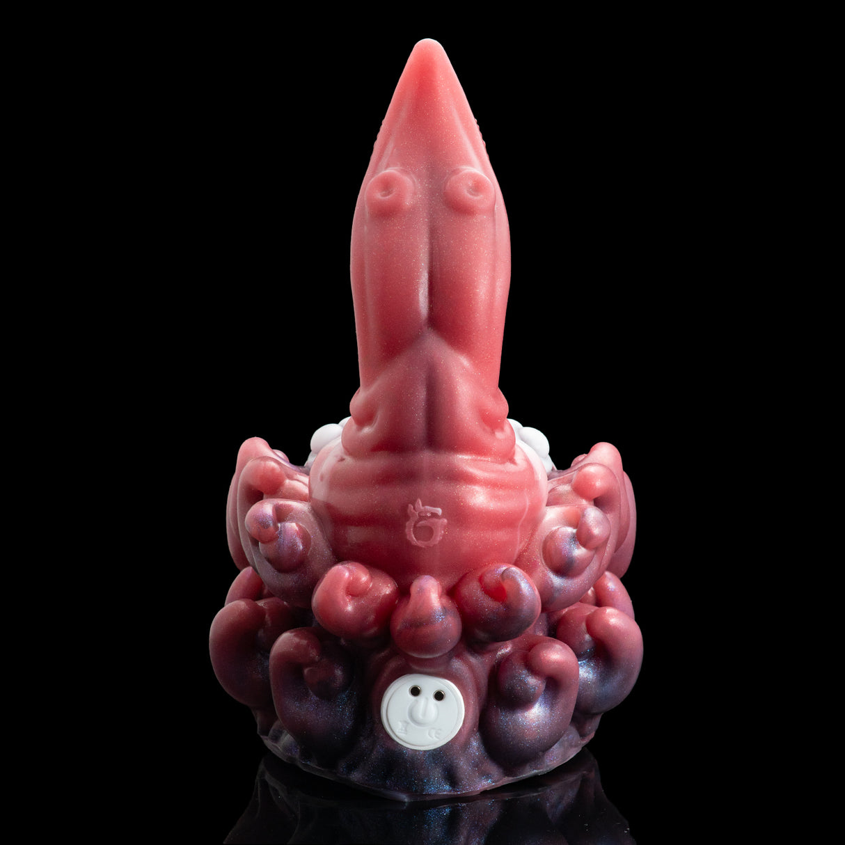 Alien Tentacle Grinder Sex Toy | Platinum Silicone Male Masturbator with Open Channel & Vibrator Slot