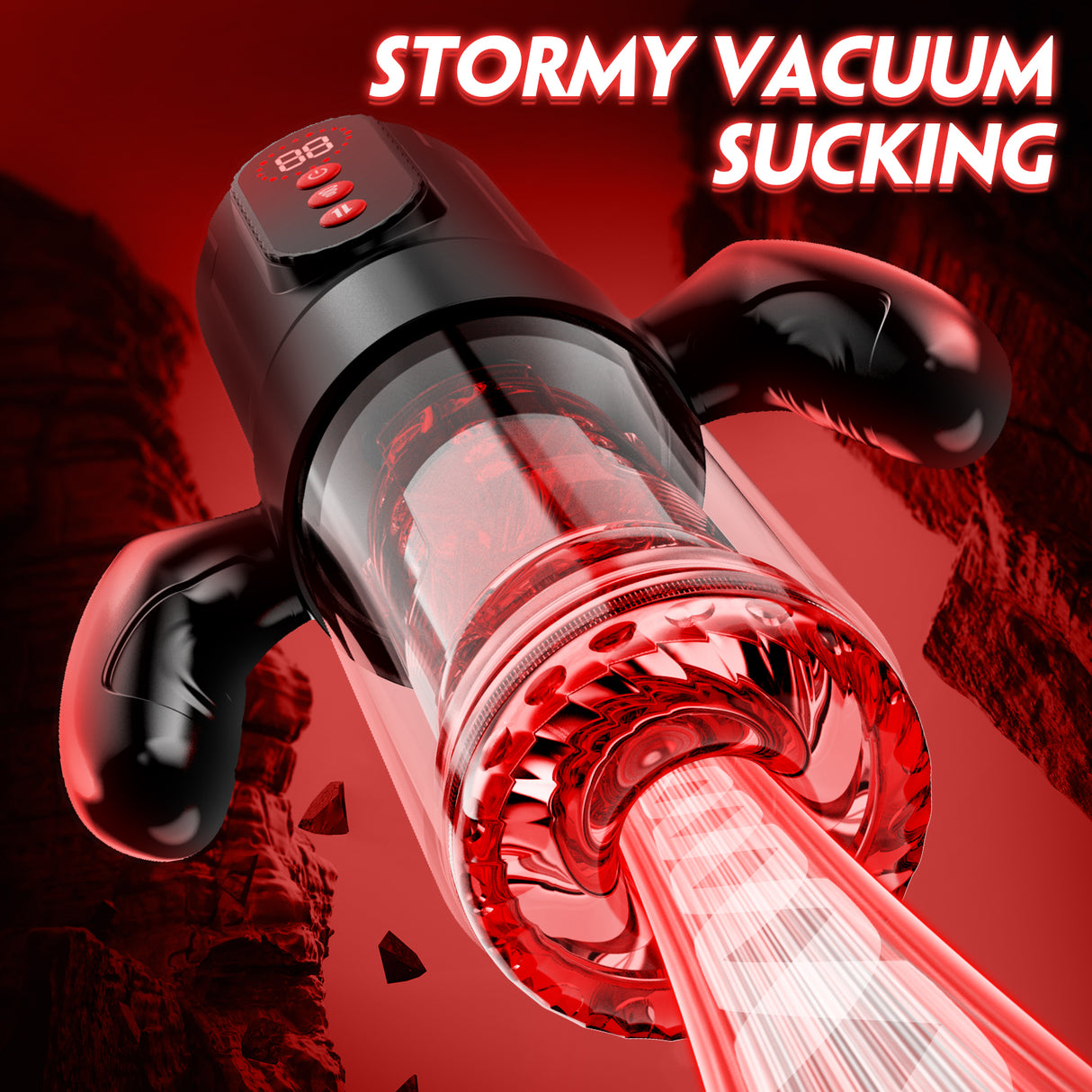 Male Handheld Pleasure Toy 7 Thrust Rotate  9 Suction Modes