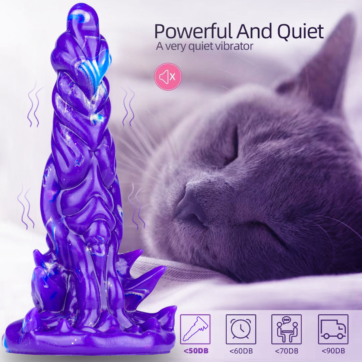 8 Inch One Button Control 10 Vibration Modes Alien Dildo Vibrator