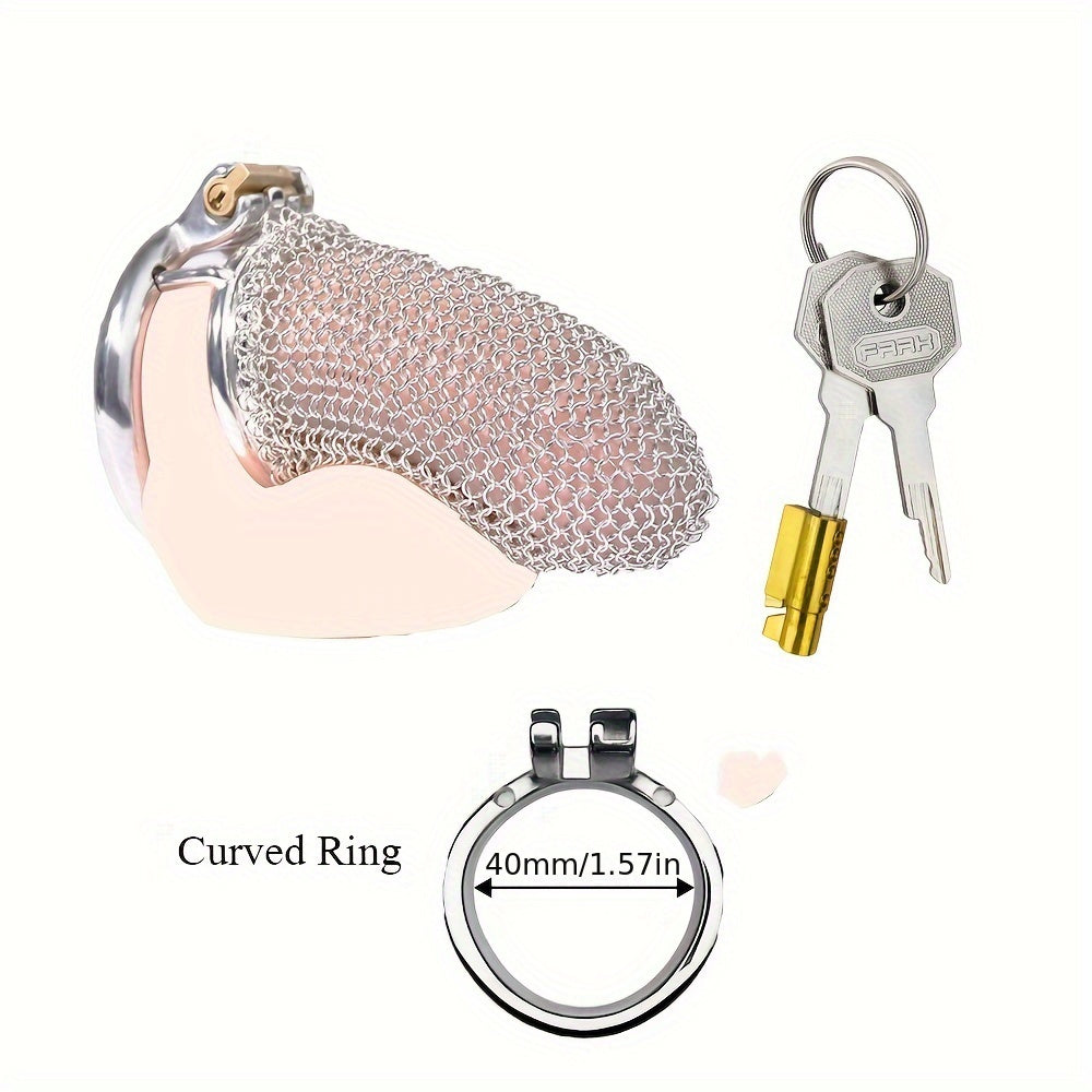 FRRK-195 Male Stainless Mesh Chastity Lock Cage Penis Cock Cage Device –  honeysx