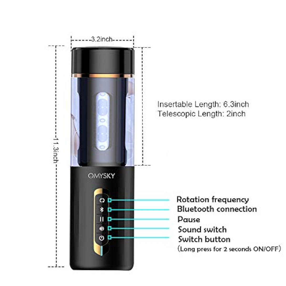 Omysky Male Automatic Telescopic Masturbation Intelligent Voice Pussy Blowjob with Bluetooth