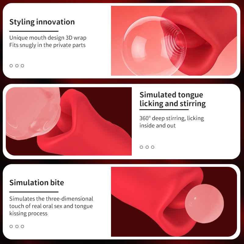 Flying fish tongue licker Real oral Licking shocking biting vibrator