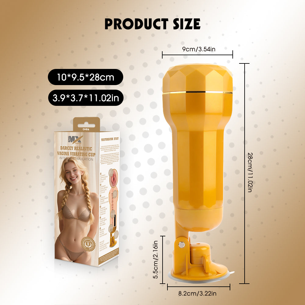 Darcey Realistic Vagina Cup auto vibrating male masturbation cup