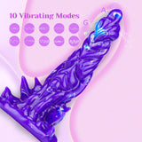 8 Inch One Button Control 10 Vibration Modes Alien Dildo Vibrator