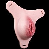 G1155Wearable Flesh Pink Silicone Fake Vagina Pussy Panty Femboy Strap On Sex Toy for Gay Lesbian