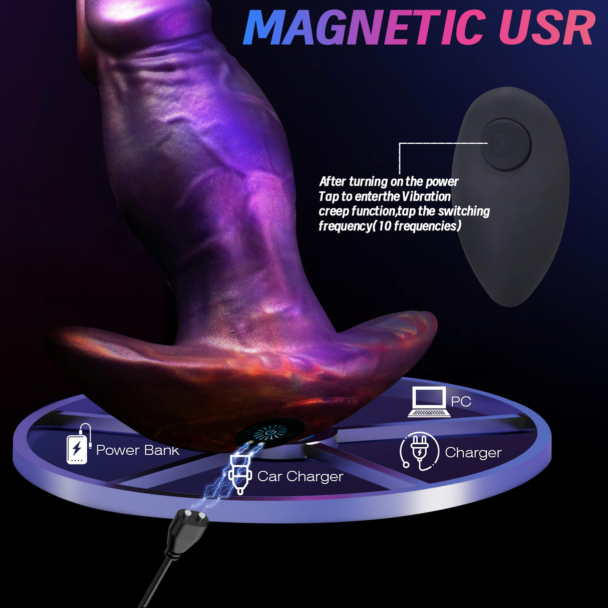 Realistic large vibrating butt plug with remote control for Men Women