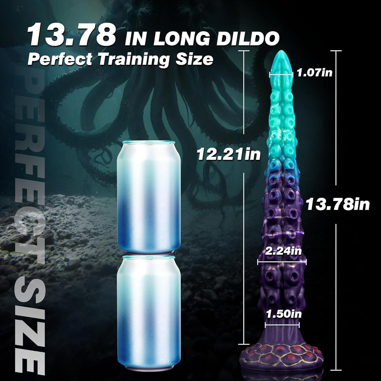 Poseidon - 13.78 Inch Tentacle Dildo - Vibrating Long Deep Dildo