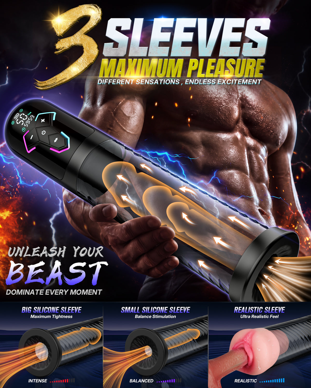 Aierle 2-IN-1  Electric Vacuum Pump Sex Toys Male Enlarger Male with APP control