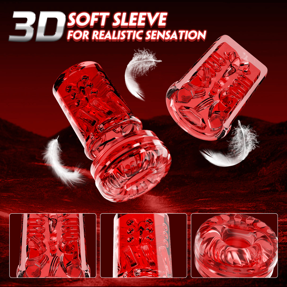 Male Handheld Pleasure Toy 7 Thrust Rotate  9 Suction Modes