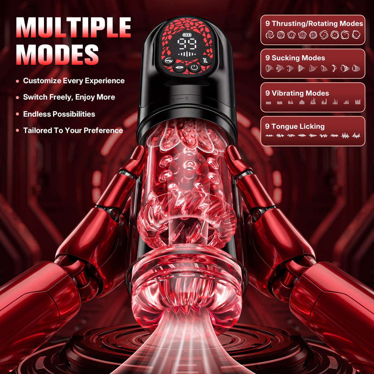 Venusfun Pleasure Master Automatic Masturbator 9 Modes Thrust Rotate Suction App Control