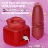 New Arrival Red Lip Clit Sucking Thrusting Vibrator Dual-action Vibrating Bullet Tongue Oral Vagina Sexy for Women