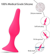 Silicone Anal Plugs Anal Sex Training Kit for Women Male and Beginners