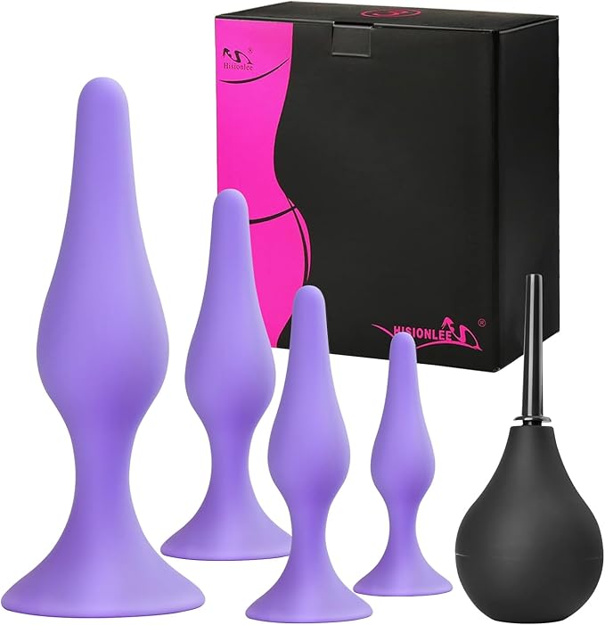 Silicone Anal Plugs Anal Sex Training Kit for Women Male and Beginners