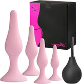 Silicone Anal Plugs Anal Sex Training Kit for Women Male and Beginners