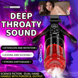 Multi-Frequency Vibration Male Penis Massaging Blowjob Cup - Dual Handle Rotating Masturbation Toys
