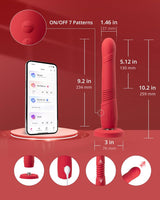 Lovense Gravity App controlled Automatic Thrusting & Vibrating Dildo