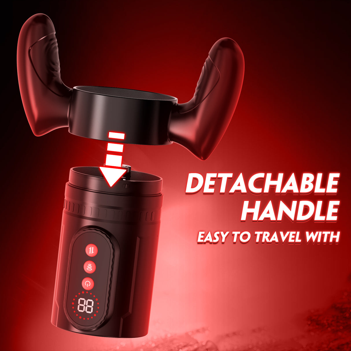 Male Handheld Pleasure Toy 7 Thrust Rotate  9 Suction Modes