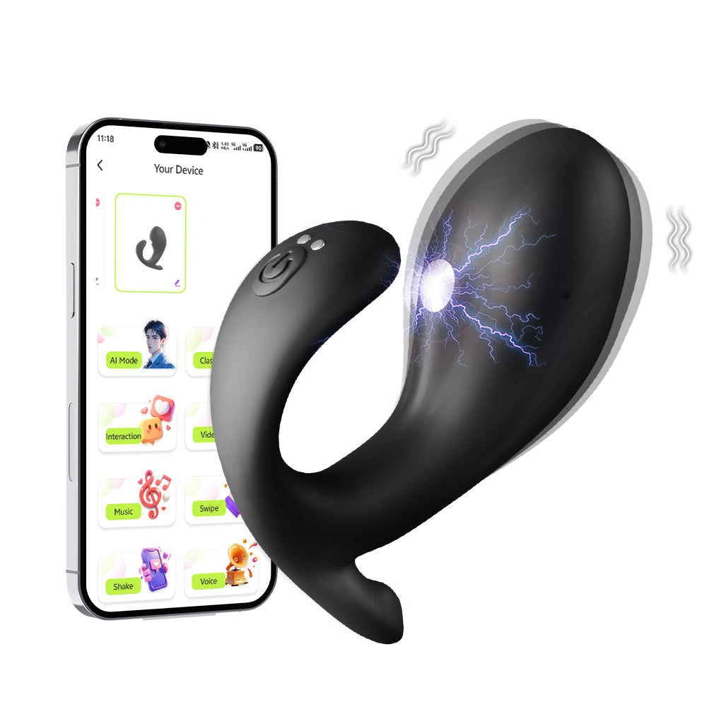 Whale Electric Shock & Vibrating Anal Plug App-Controlled