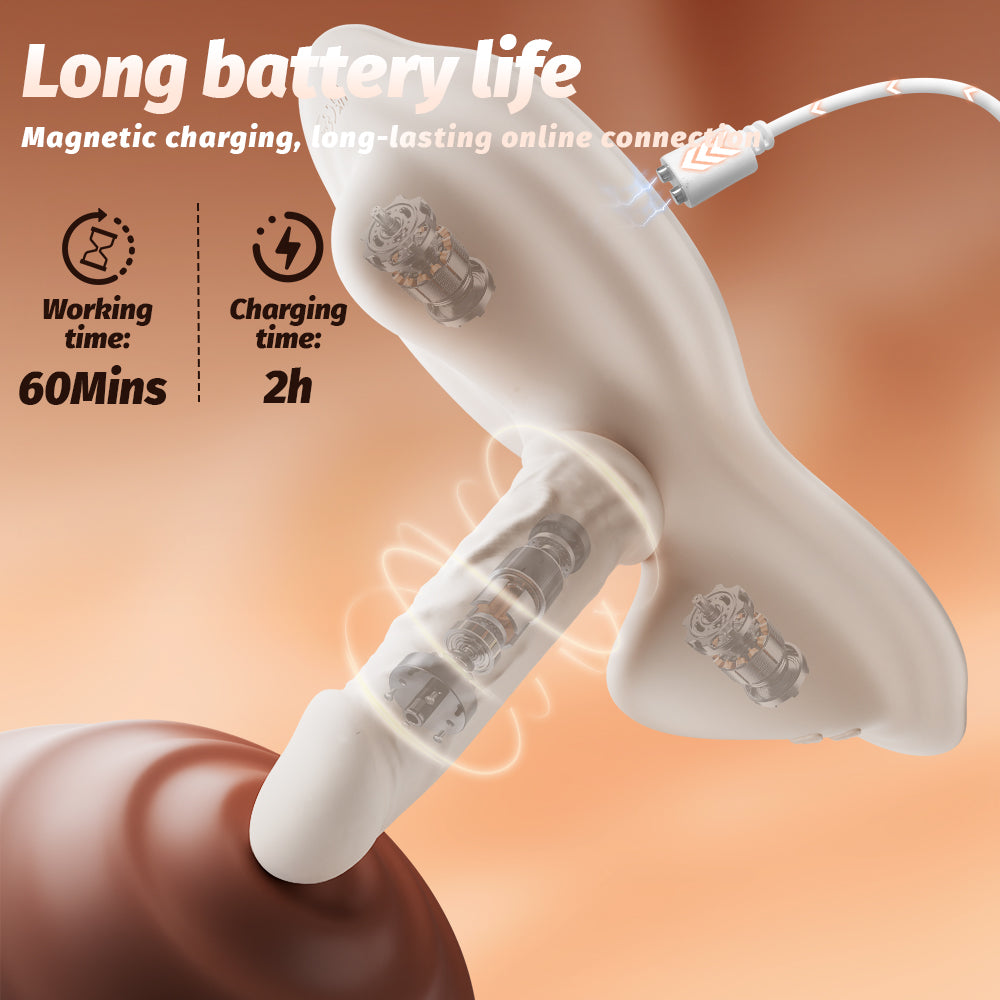 YEAIN APP Remote Control Vibrating Dildo Cushion Heating Telescopic and Detachable Design