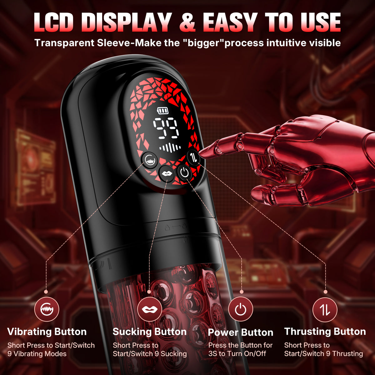 Venusfun Pleasure Master Automatic Masturbator 9 Modes Thrust Rotate Suction App Control