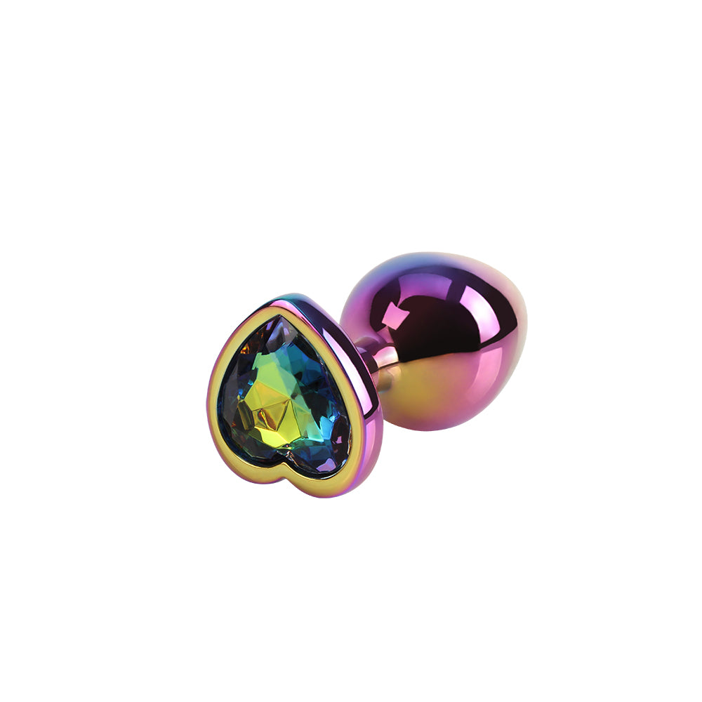 Chisa Rainbow Heart Butt Plug M 2.9In insertable