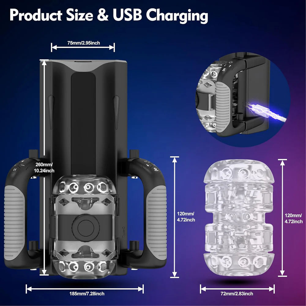 EASYLOVE Thrusting Cannon King Mini 6-Stage Telescopic Male Masturbator