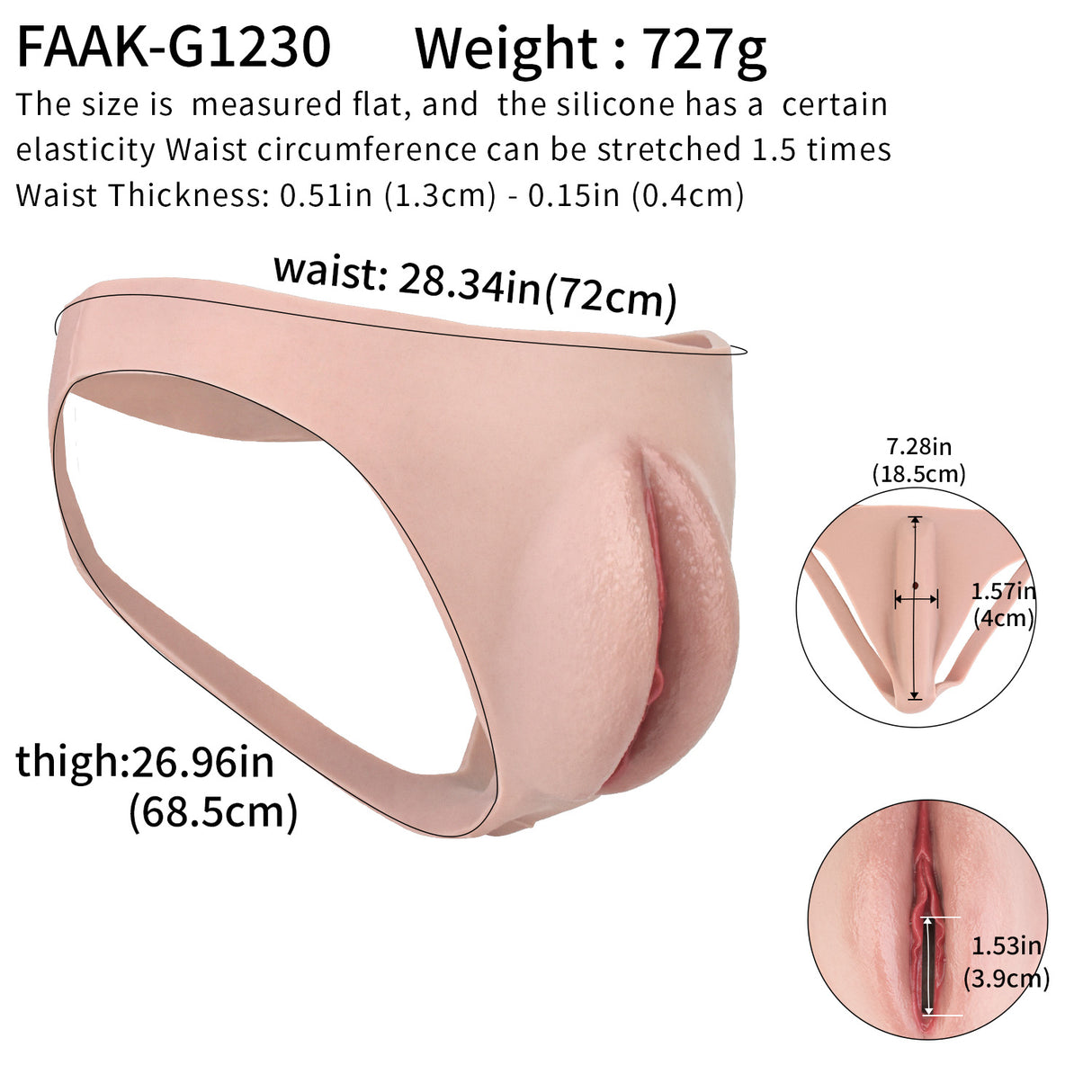 FAAK Men's Hiding Gaff Panty Crossdressing Panties Realistic Camel Toes for Crossdresser Transgender
