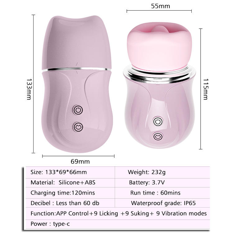 Licking Tongue clitoral Stimulator with APP control for women
