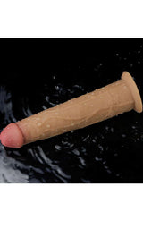 Lovetoy 9.0'' Dual layered platinum silicone rotator with remote control for woman and lesbian