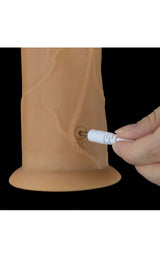 Lovetoy 9.0'' Dual layered platinum silicone rotator with remote control for woman and lesbian