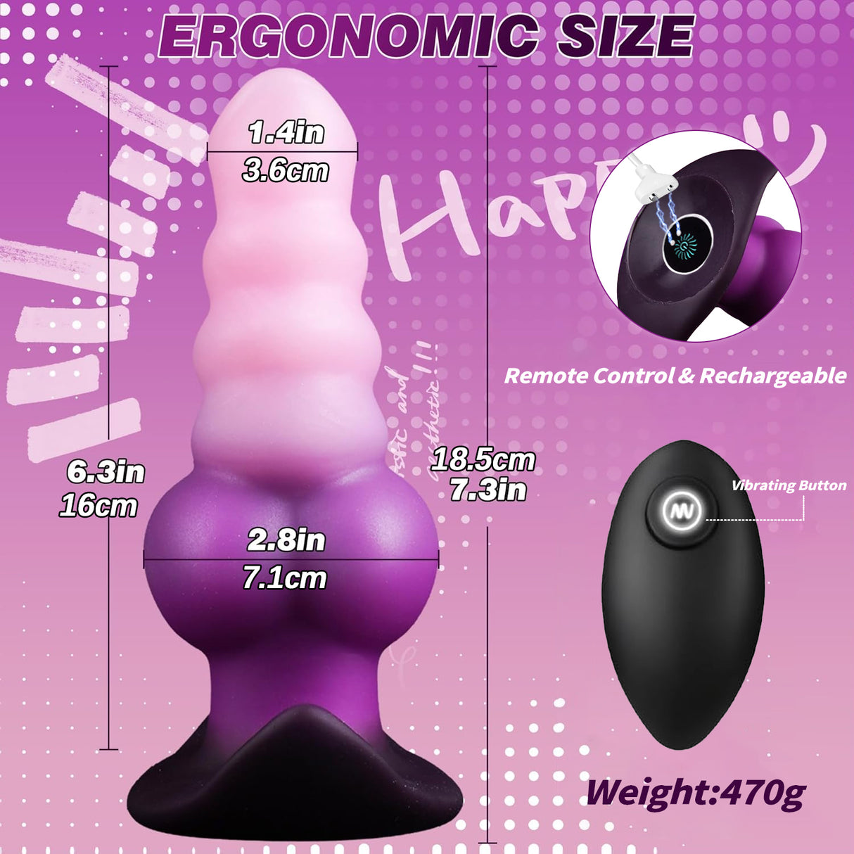 Vibrating Canine Dildo Plug with remote control
