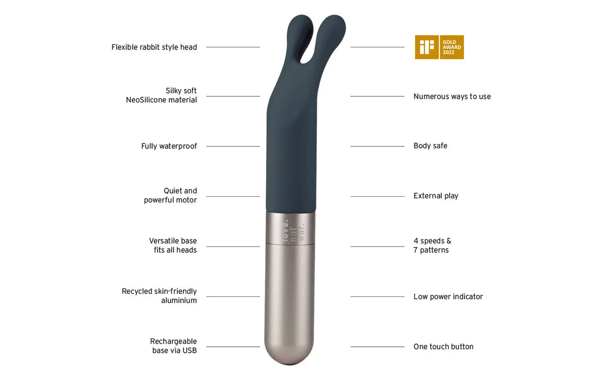 LNW Laska Quiet Rabbit Vibrator for Clitoral Stimulation