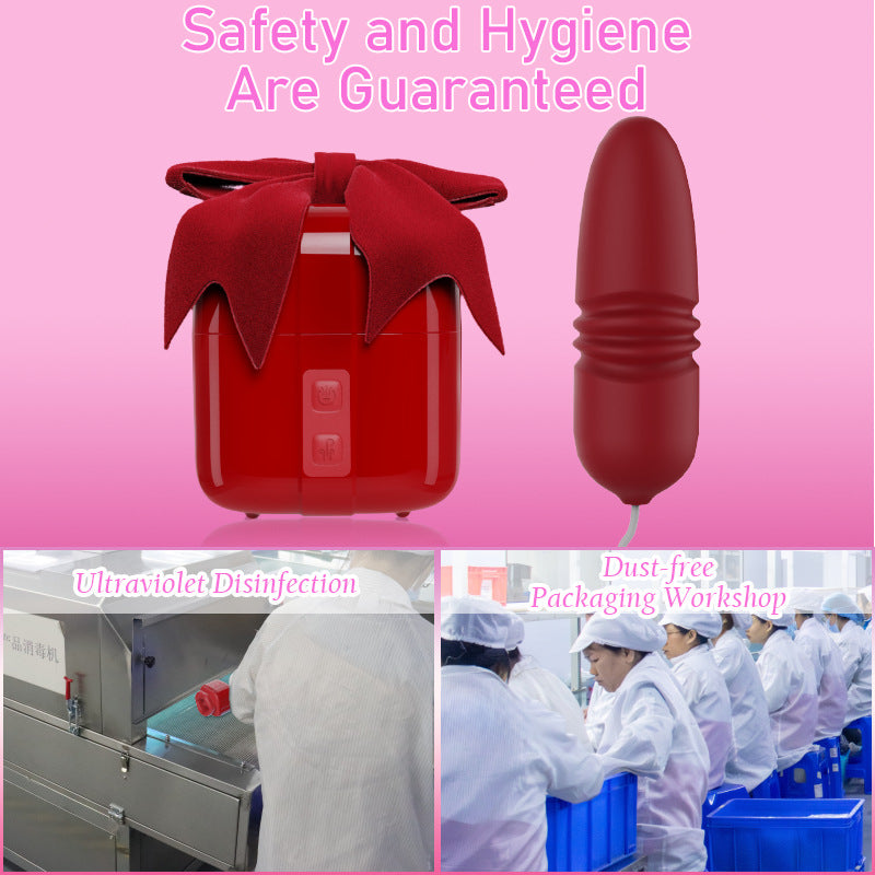 New Arrival Red Lip Clit Sucking Thrusting Vibrator Dual-action Vibrating Bullet Tongue Oral Vagina Sexy for Women