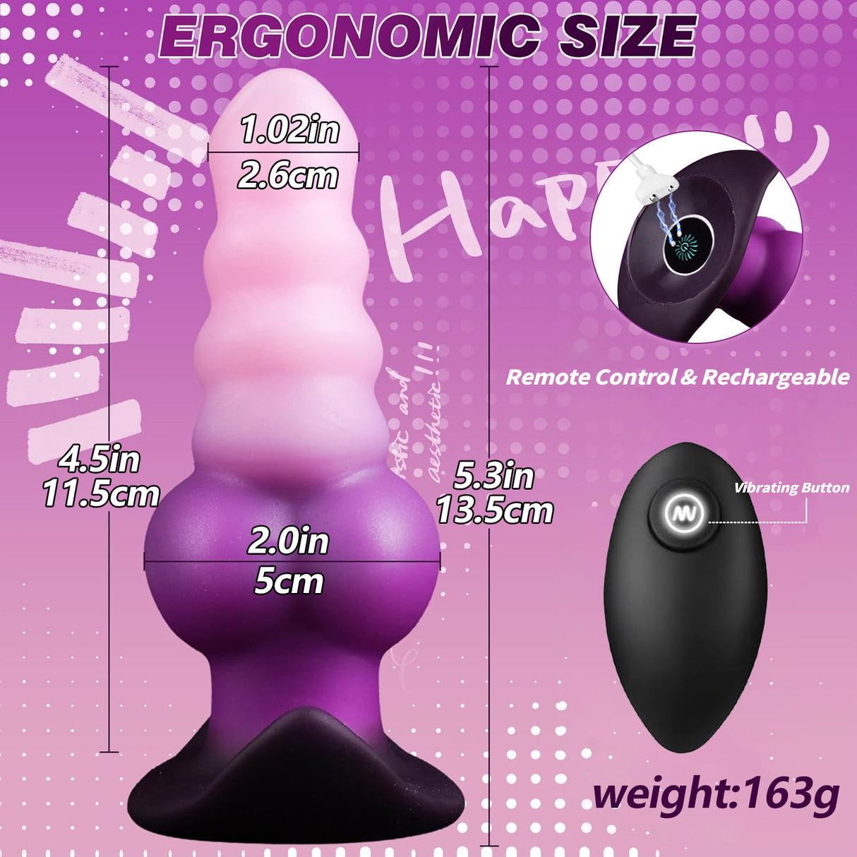 Vibrating Canine Dildo Plug with remote control