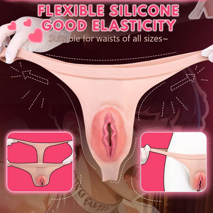 G1222 Gay Strap On Realistic Pussy Panties Life Size Vaginal Penis Massage Masturbation Toy