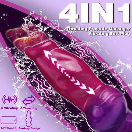 Virella 6.7 Inch App-Controlled Thrusting Prostate Massager Silicone Vibrating Butt Plug