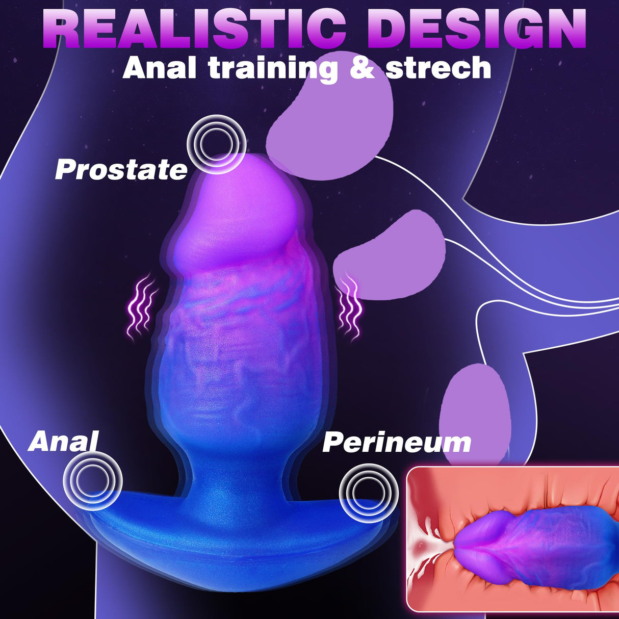 Vibrating Butt plugs Anal training strech sex toys