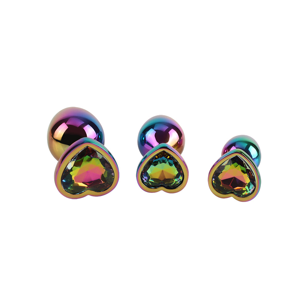 Chisa Rainbow Heart Butt Plug Set (3 Piece)