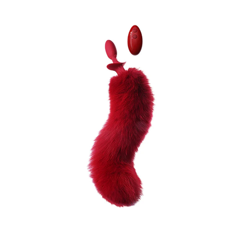 UPKO Remote control Swinging&Vibrating Anal Plug With Fox Fur Tail