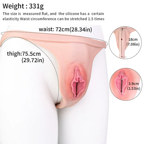 G1221 Boy Style Strapon Realistic Fake Vagina Penis Thrusting Flesh like Silicone Wearable Pants