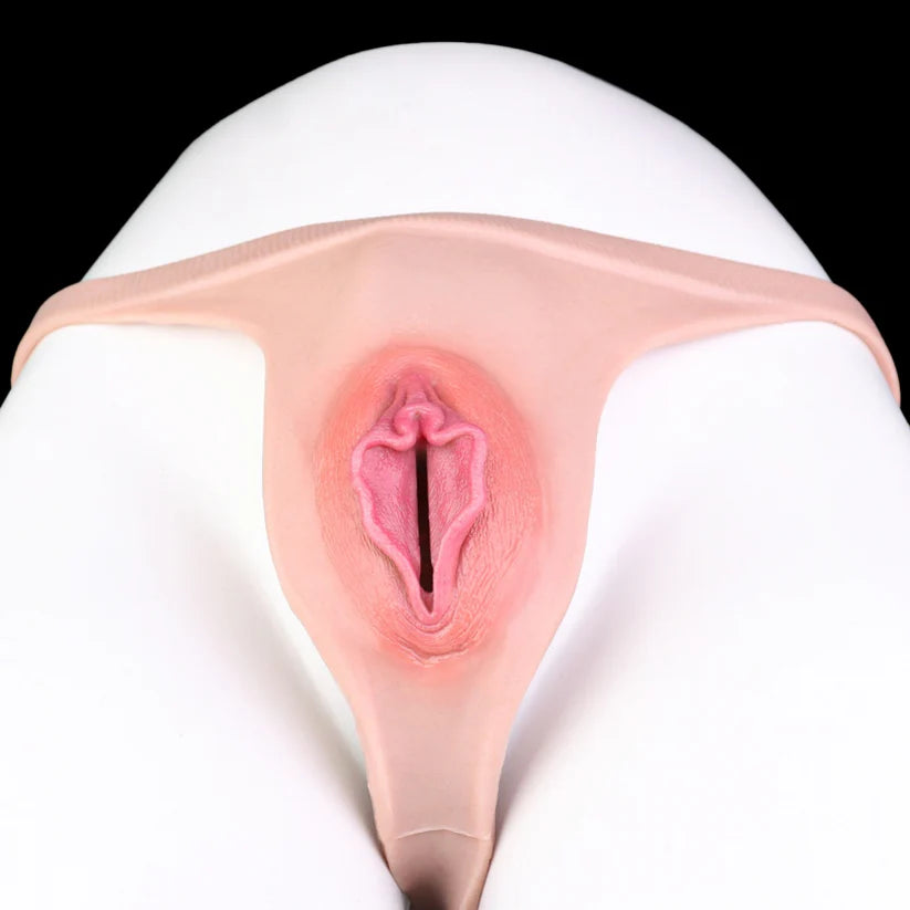 G1221 Boy Style Strapon Realistic Fake Vagina Penis Thrusting Flesh like Silicone Wearable Pants