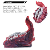 Alien Tentacle Grinder Sex Toy | Platinum Silicone Male Masturbator with Open Channel & Vibrator Slot